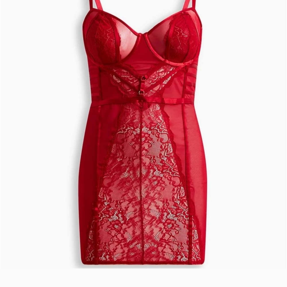 Torrid Curves Red Lace Chemise
